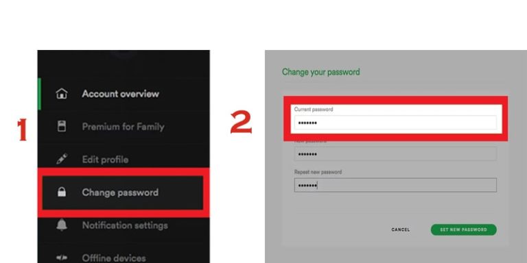 spotify login change password